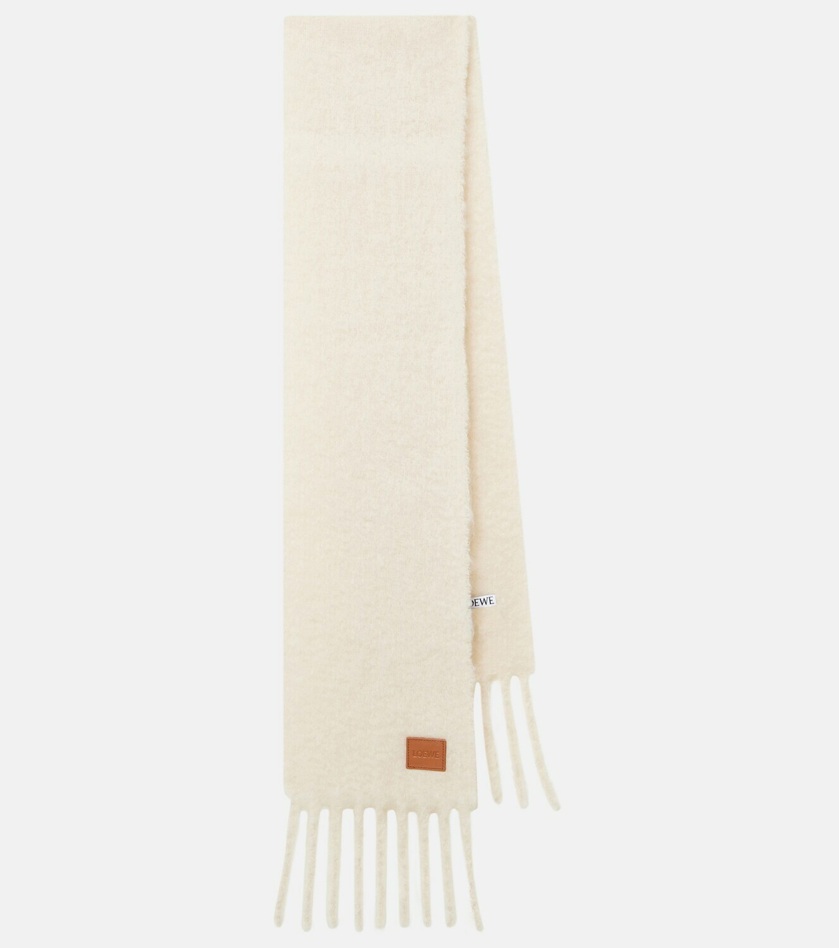 Loewe Fringed mohair and wool-blend scarf