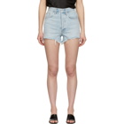 Agolde Blue Denim Dee Close Fit Shorts