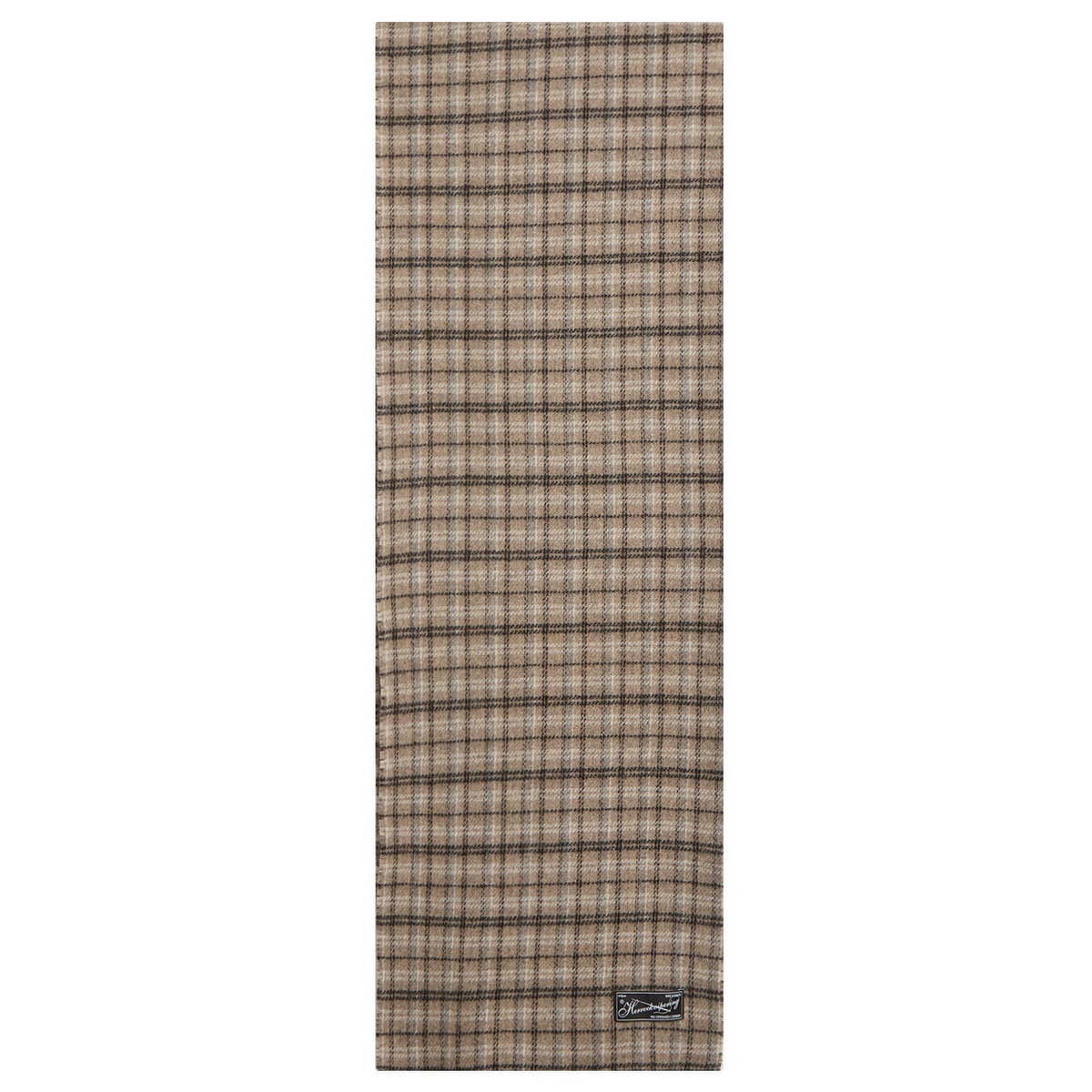 mfpen Men's Wool Scarf in Brown Double Faced Check 