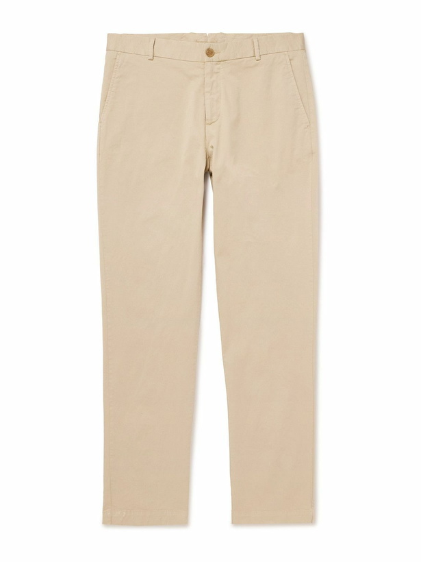 Photo: Sunspel - Straight-Leg Cotton-Blend Twill Chinos - Neutrals