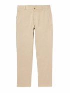Sunspel - Straight-Leg Cotton-Blend Twill Chinos - Neutrals