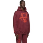 VETEMENTS Burgundy Anarchy Gothic Logo Hoodie