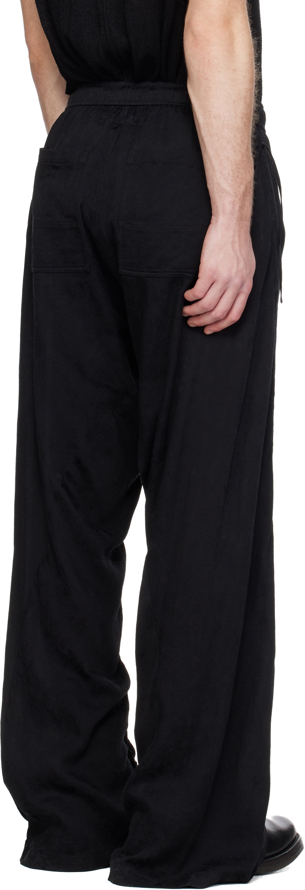 Julius Black Flare Wide Trousers