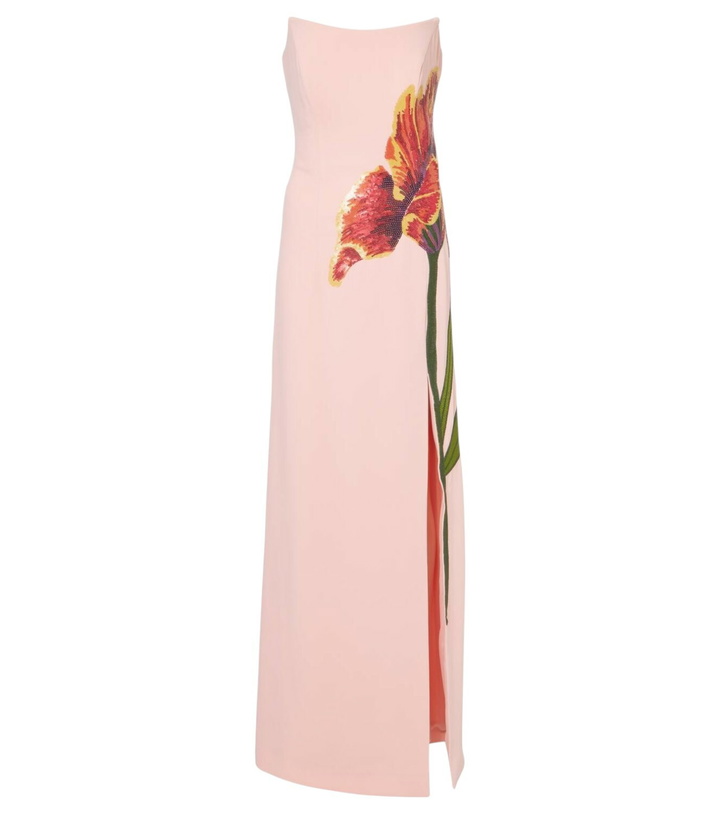 Photo: Costarellos Margita floral crêpe corset gown