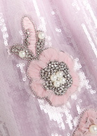 Huishan Zhang Esmeralda Floral-appliquéd Sequin Midi Dress Lilac