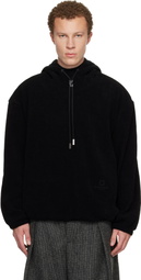 WOOYOUNGMI Black Ribbed Hoodie
