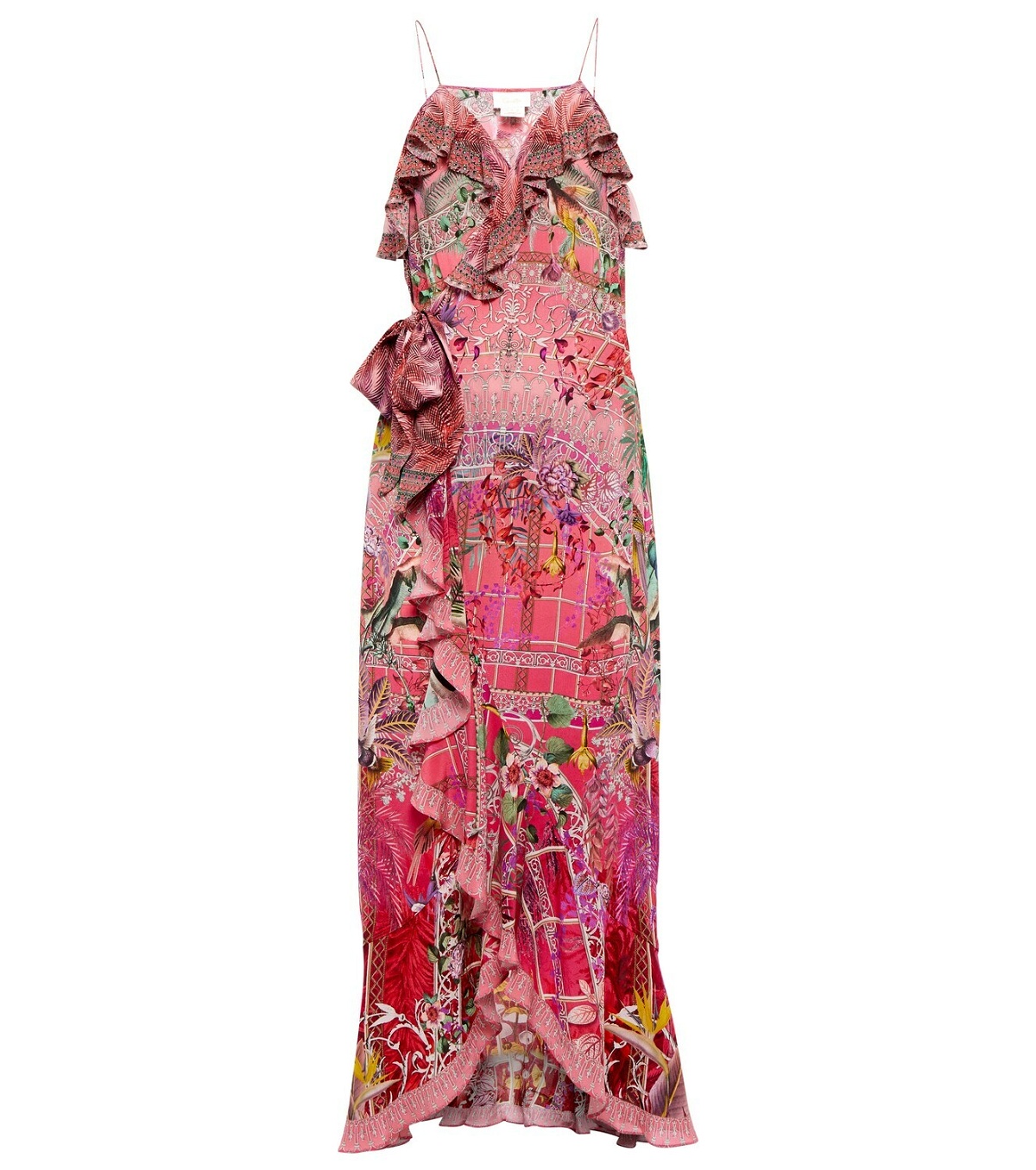 Photo: Camilla Embellished silk wrap midi dress