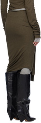 Edward Cuming Khaki Banana Twist Midi Skirt