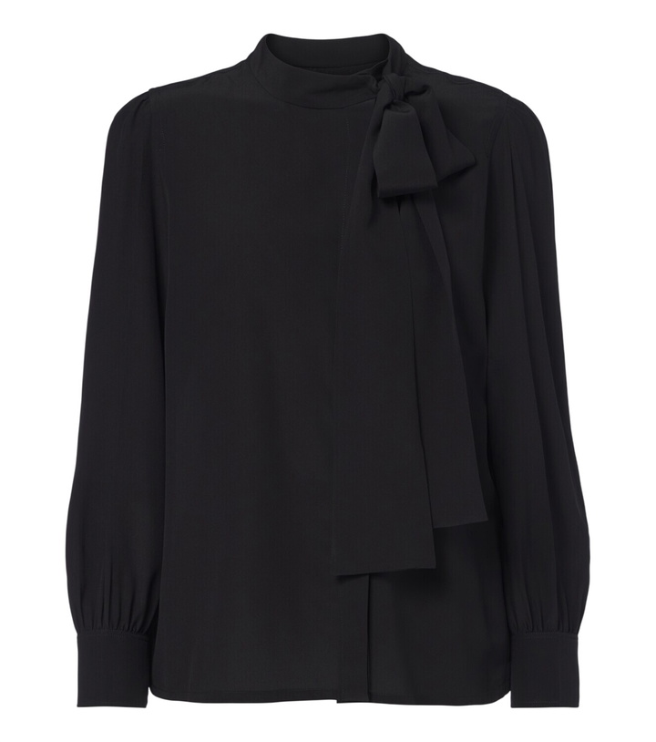 Photo: Gucci Tie-neck silk crêpe de chine blouse