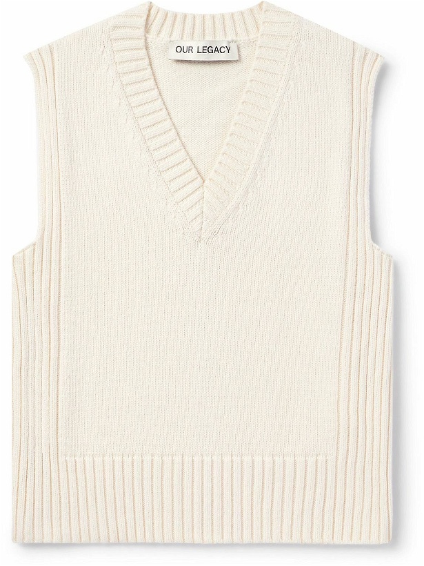 Photo: Our Legacy - Michigan Slim-Fit Ribbed Cotton Sweater Vest - Neutrals