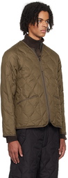 TAION Brown V-Neck Down Jacket