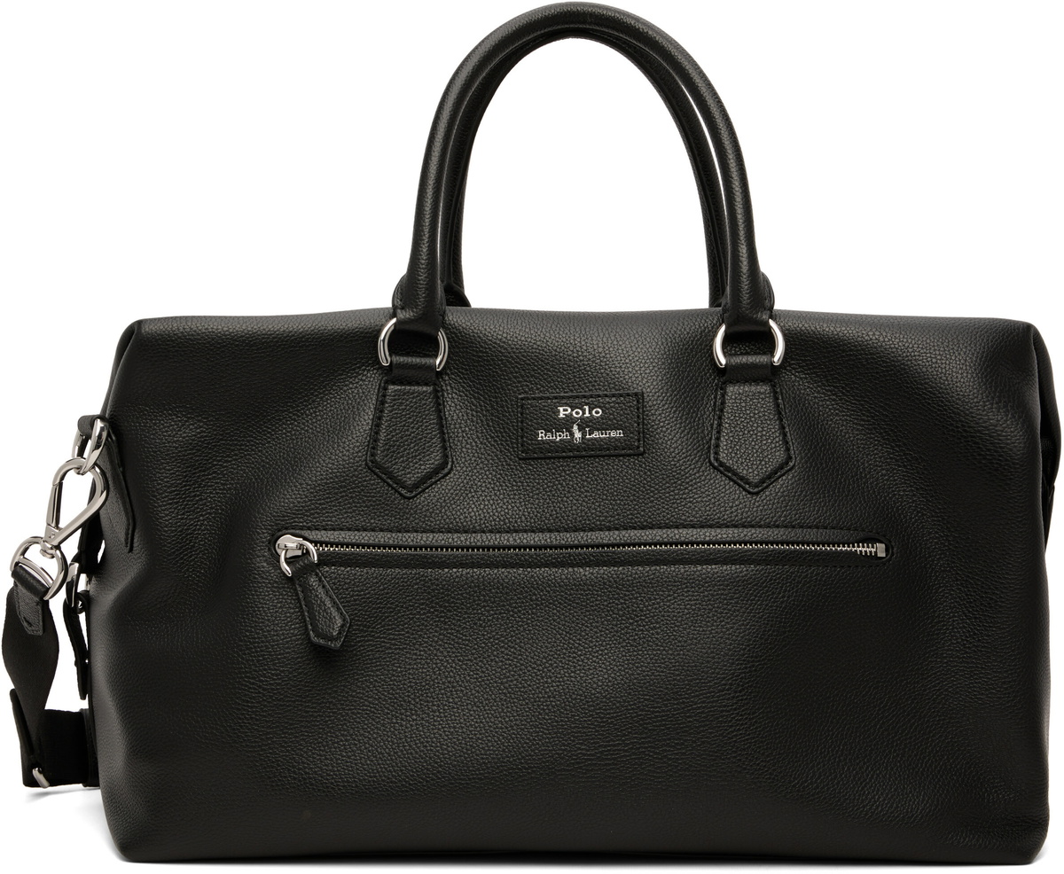 Polo Ralph Lauren Black Smooth Leather Duffle Bag