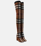 Burberry - Checked over-the-knee boots