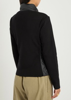 Moncler Quilted Cotton and Nylon Cardigan Black