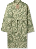 OAS - The Banana Leaf Printed Cotton-Terry Robe - Green