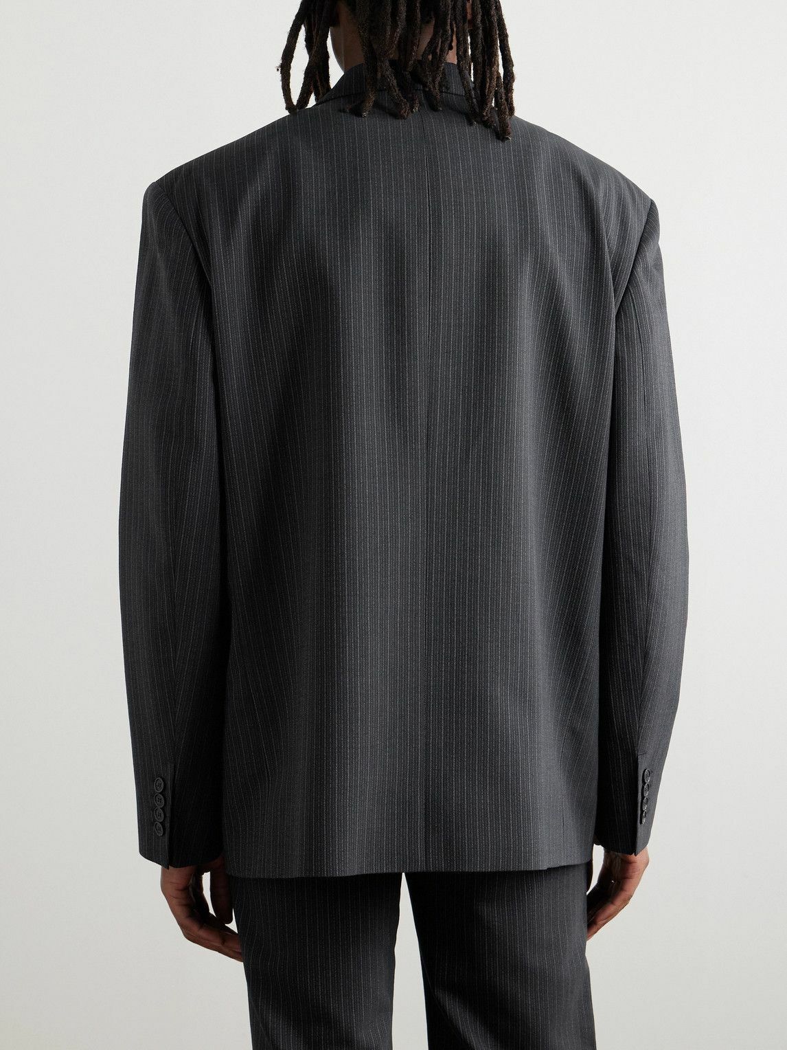 Acne Studios - Jarvel Double-Breasted Pinstriped Wool-Blend Suit Jacket - Gray
