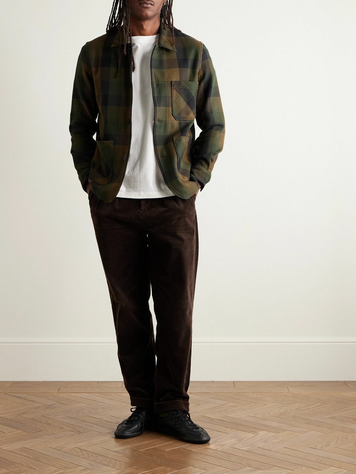 Portuguese Flannel - Labura Checked Organic Cotton-Twill Overshirt - Green
