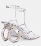 Ferragamo Elina 105 metallic leather sandals