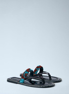 Dries Van Noten Embellished Whipstitched Leather Sandals