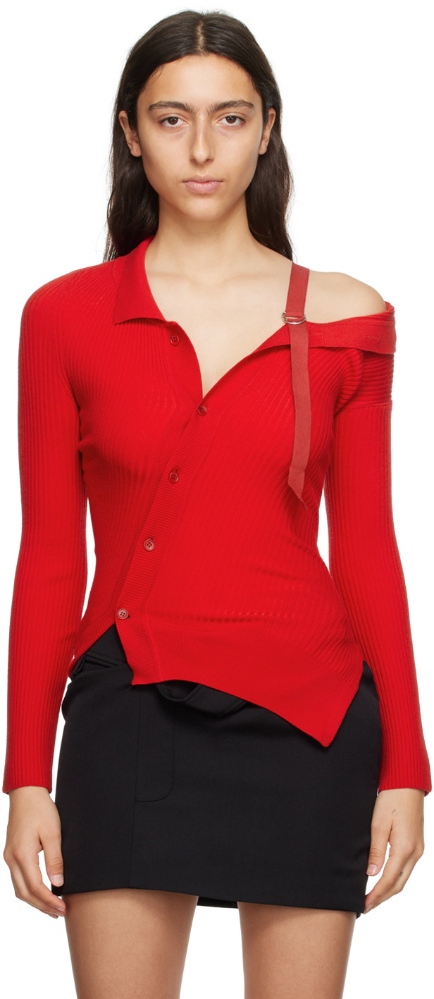 Jacquemus Red Le Chouchou 'La Maille Colin' Cardigan Jacquemus