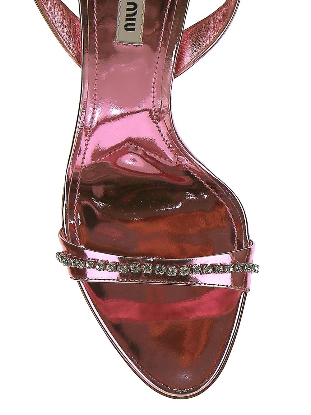 Miu Miu Pink Rhinestone Sandals