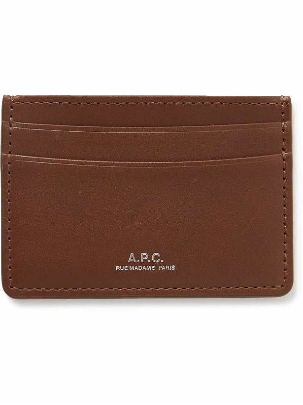 Photo: A.P.C. - Andre Logo-Print Leather Cardholder