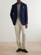 Ralph Lauren Purple label - Herringbone Cotton, Silk and Linen-Blend Blazer - Blue