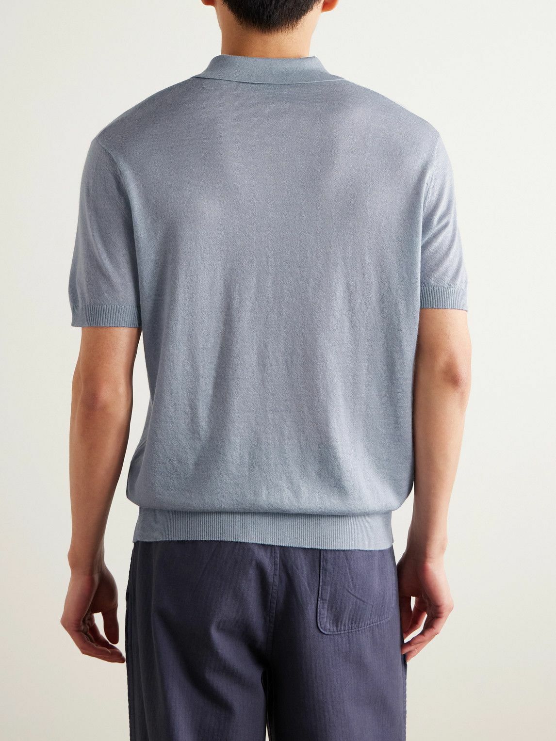 James Perse - Cashmere Polo Shirt - Blue