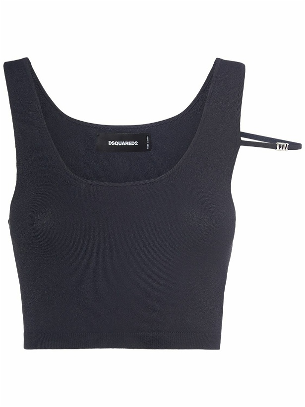 Photo: DSQUARED2 - Cropped Viscose Jersey Tank Top