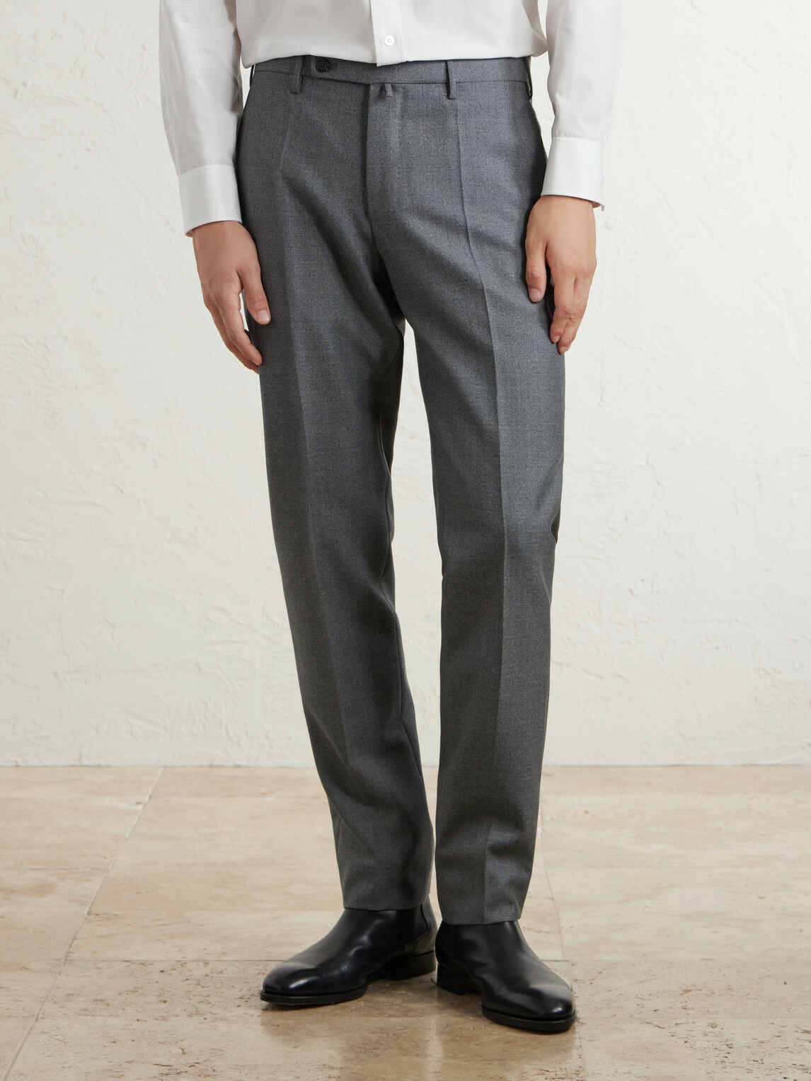Slowear - Straight-leg Wool-Canvas Trousers - Gray