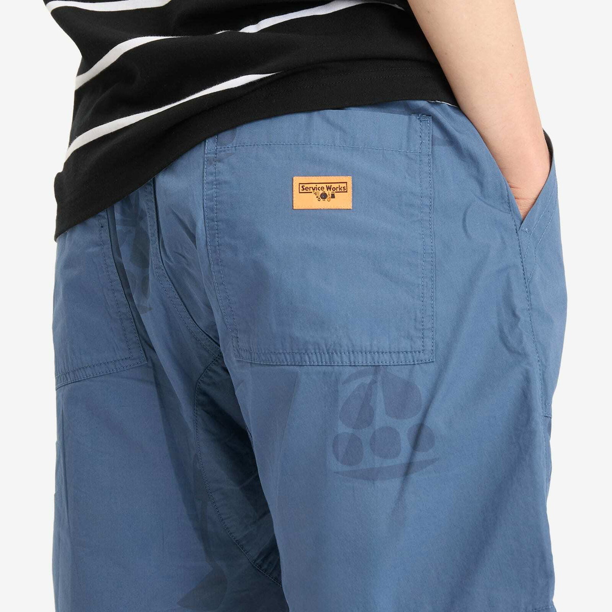 Service Works Men's Poplin Printed Chef Shorts in Slate