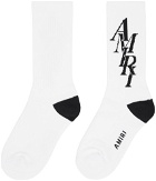 AMIRI White & Black Stack Socks