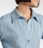Gucci Interlocking G belted silk shirt dress