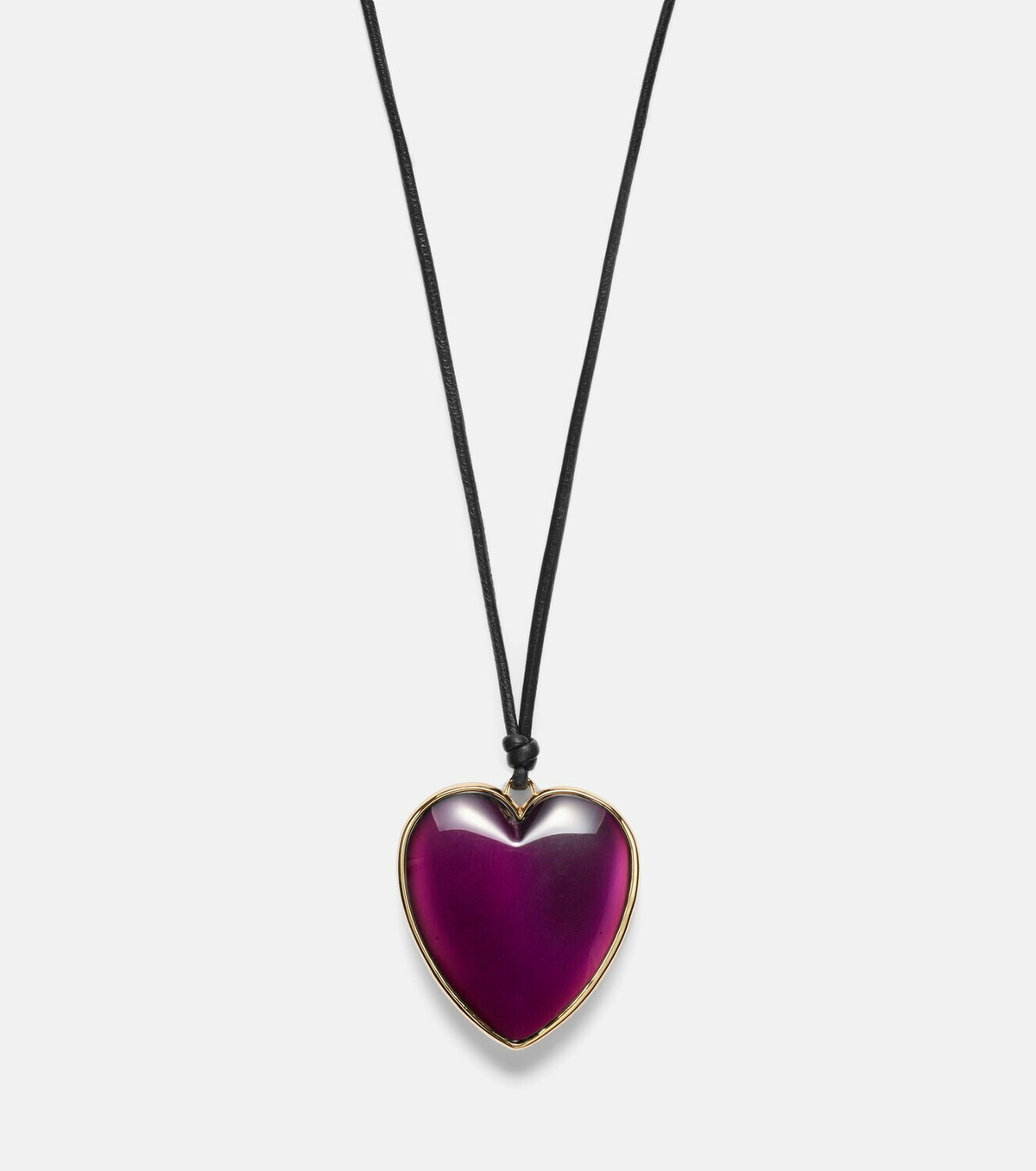 Jennifer Fisher 14kt gold-plated and leather necklace with quartz