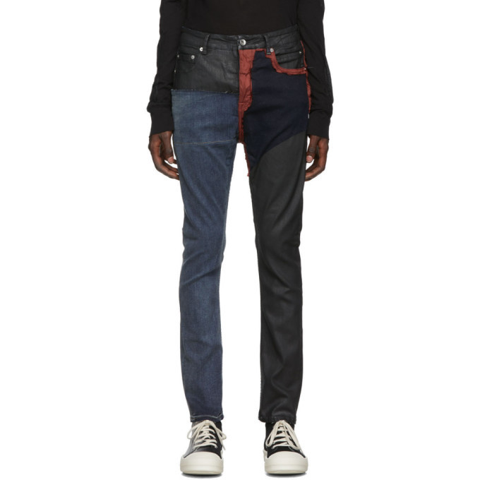 Photo: Rick Owens Drkshdw Blue and Red Detroit Cut Jeans