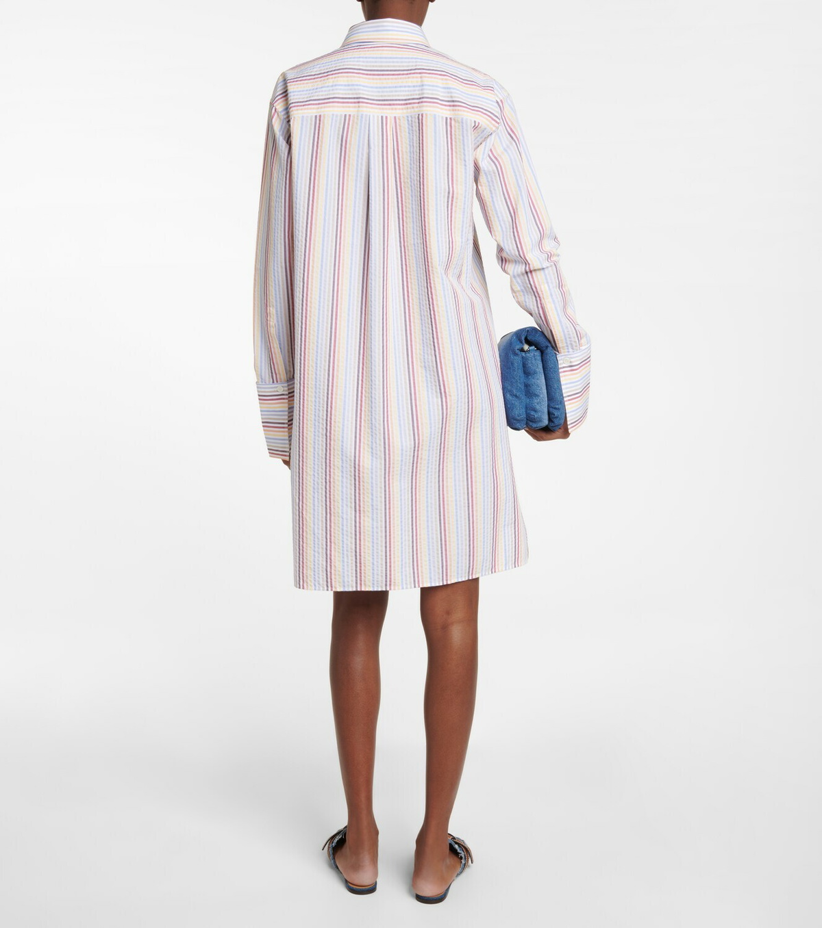 視線を集めて◇ストライプ Shirt Dress◇LOEWE Loewe - Striped seersucker shirt dress Loewe