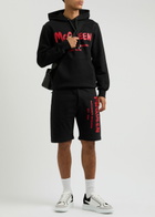 Alexander Mcqueen Logo Hooded Cotton Sweatshirt Black