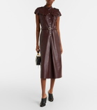 McQueen Belted leather midi dress