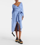 Dries Van Noten Striped cotton poplin midi dress