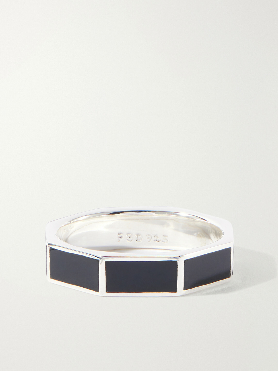 Peyote Bird - Bamboo Black Sterling Silver and Onyx Ring - Black