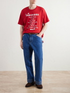 BODE - Embroidered Cotton-Jersey T-Shirt - Red