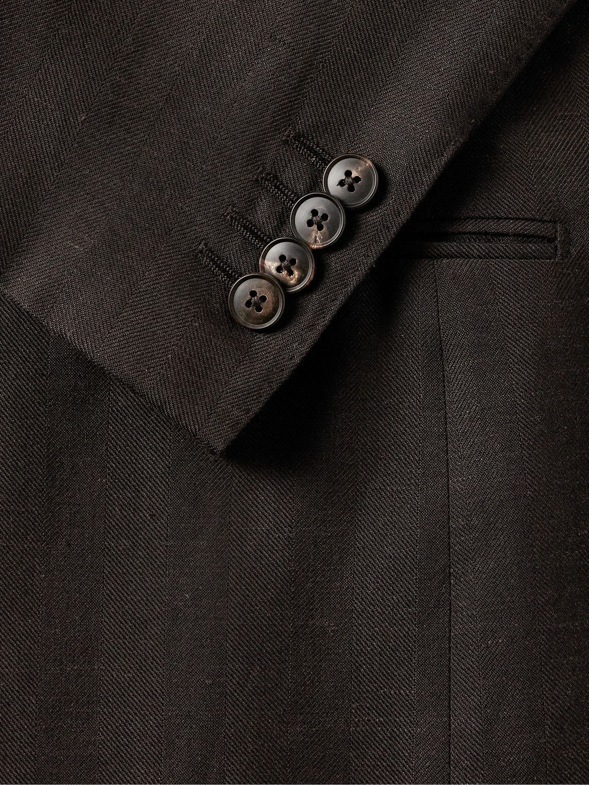 Saman Amel - Slim-Fit Herringbone Wool, Silk and Linen-Blend Twill Suit Jacket - Brown