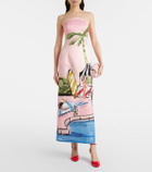 Leo Lin Ava beaded printed corset dress