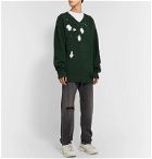 Vetements - Oversized Distressed Wool Sweater - Green