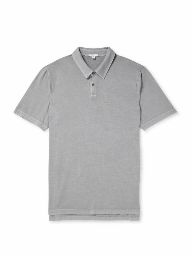 Photo: James Perse - Supima Cotton-Jersey Polo Shirt - Gray