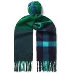 Paul Smith - Amanda Fringed Checked Cashmere Scarf - Green