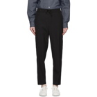 Maison Kitsune Black Wool City Trousers