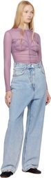 Pushbutton Blue Panty Cutout Jeans