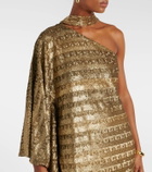 Taller Marmo Gilded Ubud scarf-detail sequined gown