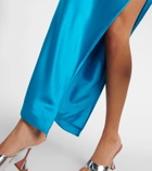 The Sei One-shoulder silk satin midi dress